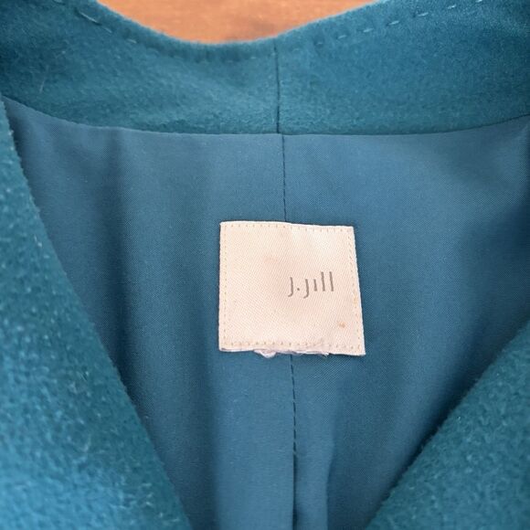 J Jill Chelsea Coat Long Peacoat Ocean Teal Blue Fits Like Large see Description - Picture 12 of 13